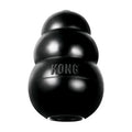 Heavy-duty black rubber chew toy for power chewers