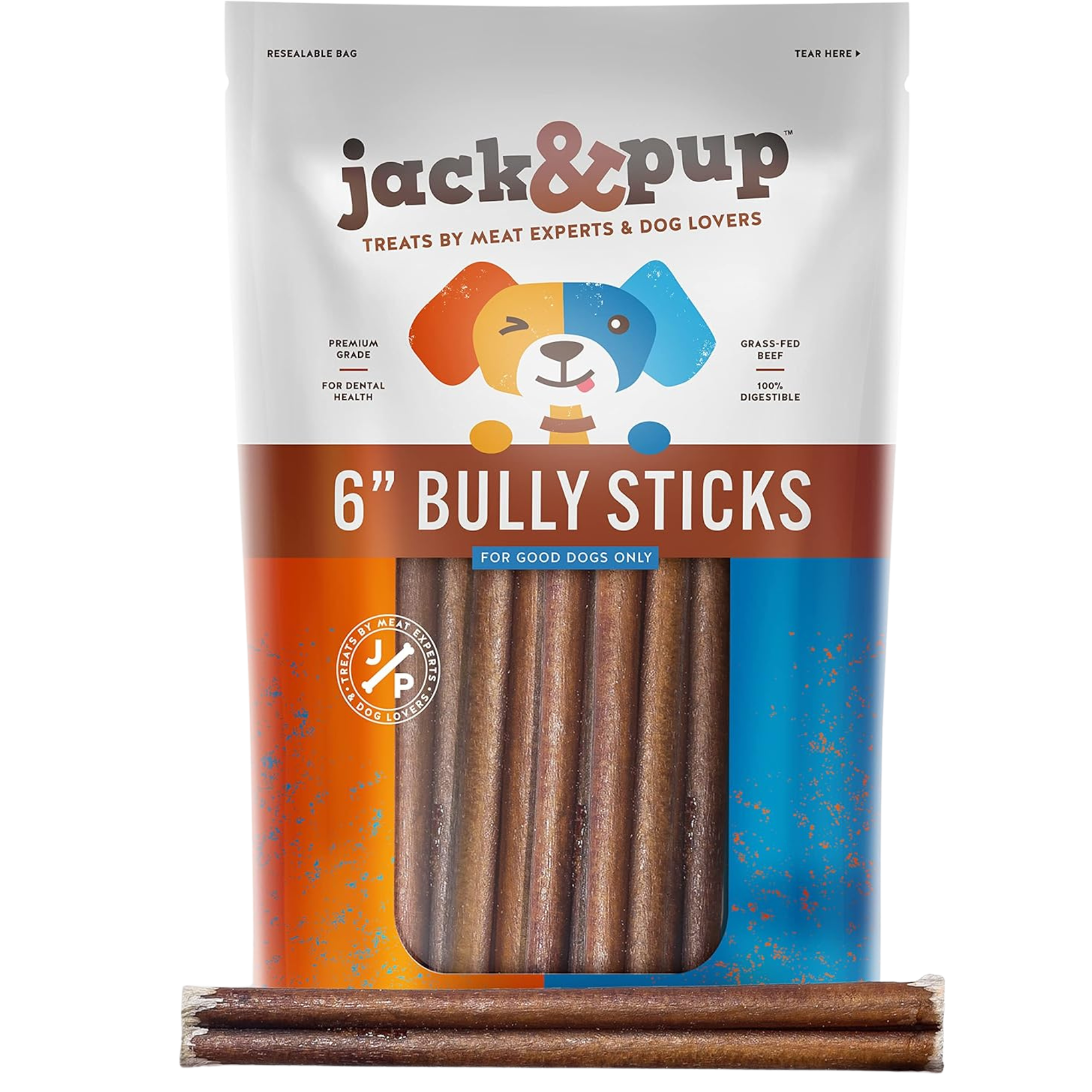 Natural grass-fed bully stick chews for dogs